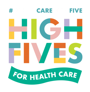 High Fives for Health Care logo on dark background